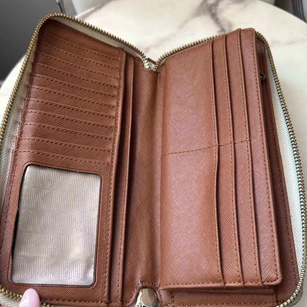 Michael Kors Jet Set Travel Continental Wallet Wristlet vanilla signature print - Picture 4 of 4